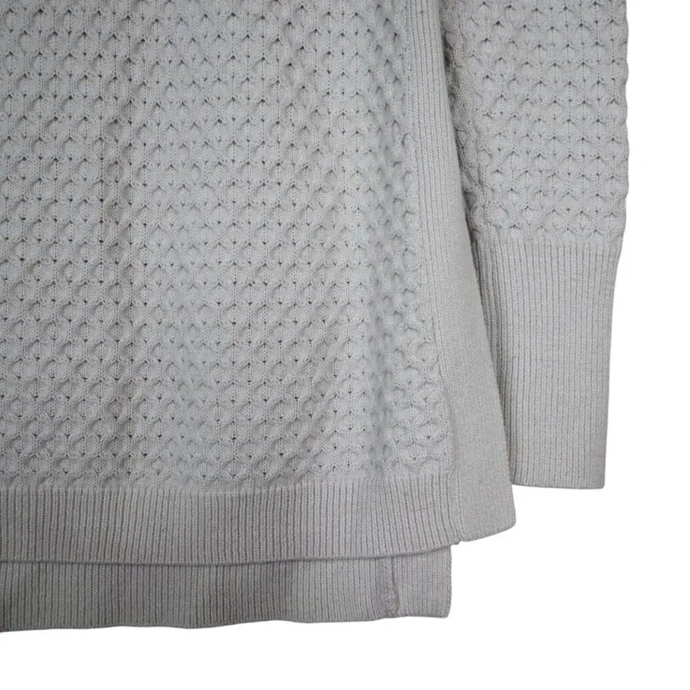 Athleta Womens S Honeycomb Merino Wool Sweater Tunic in Dove Cream